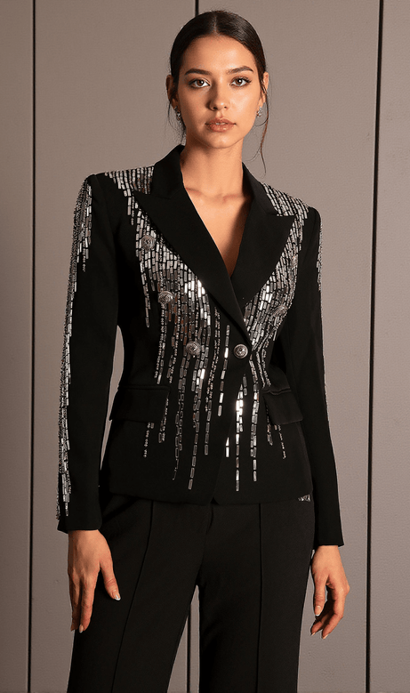 Faidra Zweireihiger Blazer mit Strass-Revers
