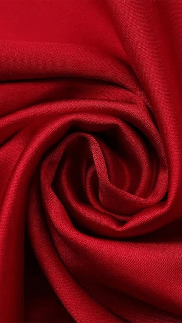 AIIZIE ASYMMETRIC DRAPE MIDI CORSET DRESS IN RED - product image