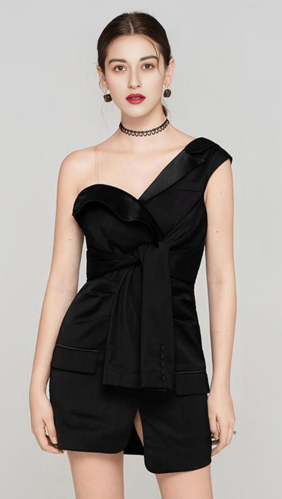 RALAN ONE SHOULDER BANDAGE DRESS