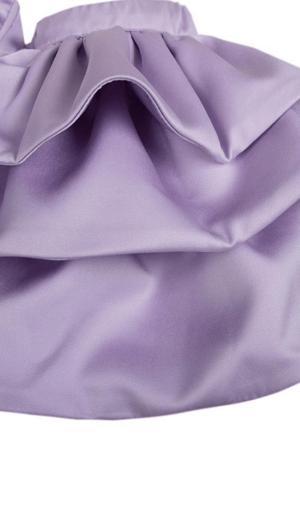 AIIZIE PURPLE STEAPLESS RUFFLED TOP - product image