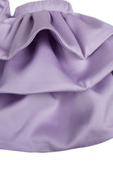 PURPLE STEAPLESS RUFFLED TOP