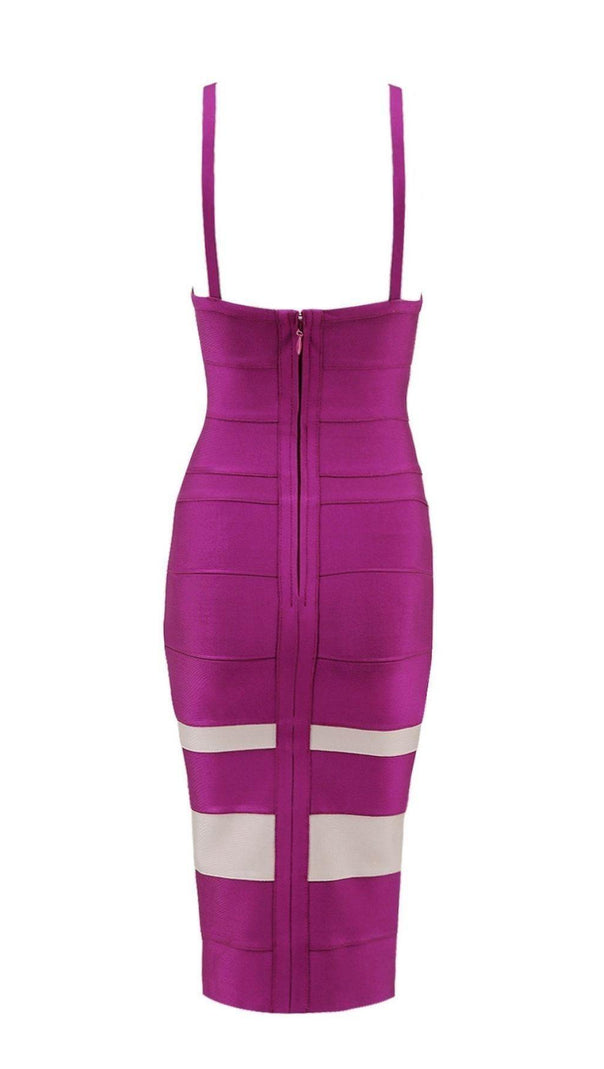 AIIZIE PURPLE PATCHWORK BANDAGE DRESS - product image