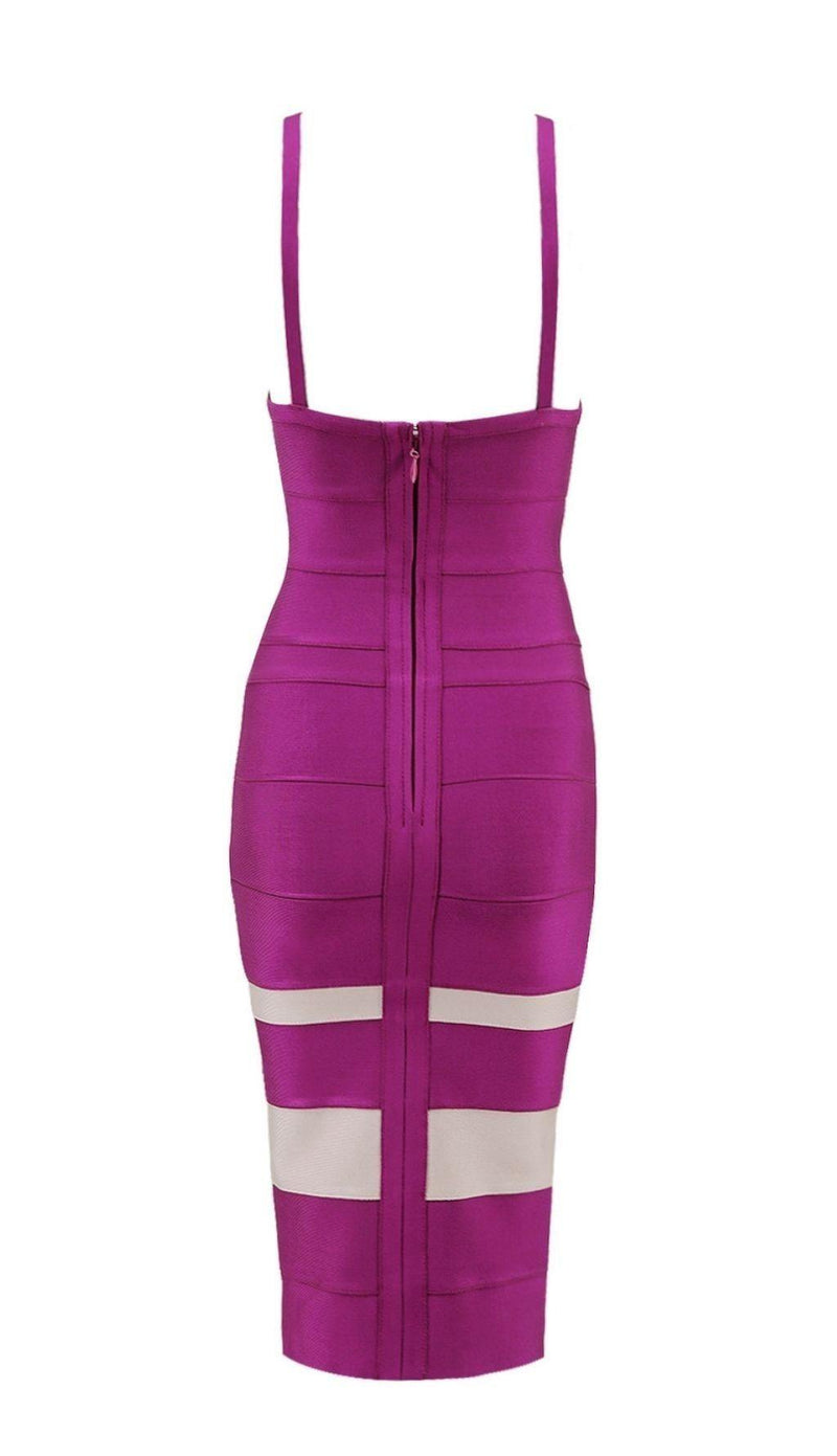 PURPLE PATCHWORK BANDAGE DRESS