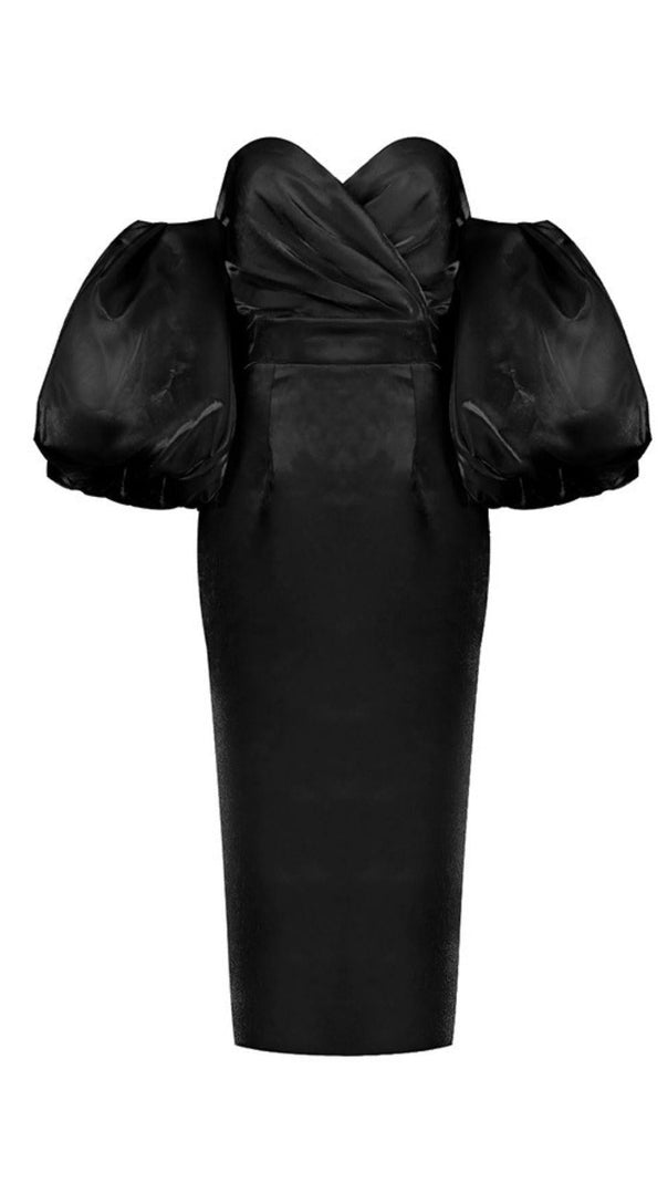 AIIZIE PUFF SLEEVE DRESS IN BLACK - product image