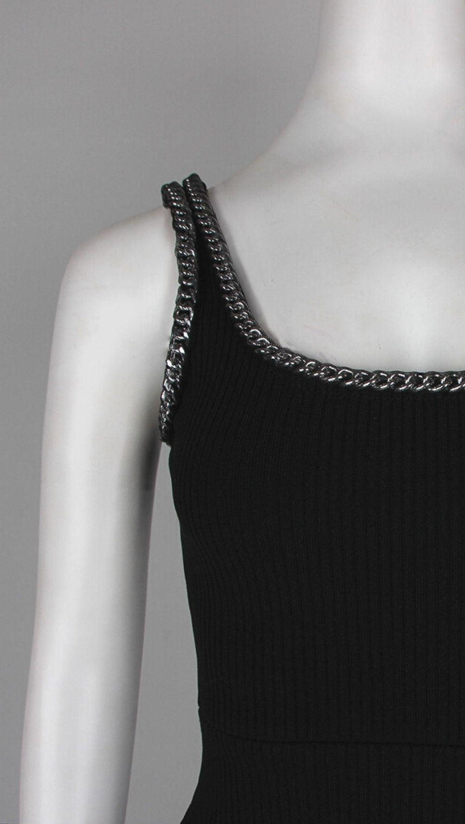 ASYMMETRIC BANDAGE MIDI DRESS IN BLACK