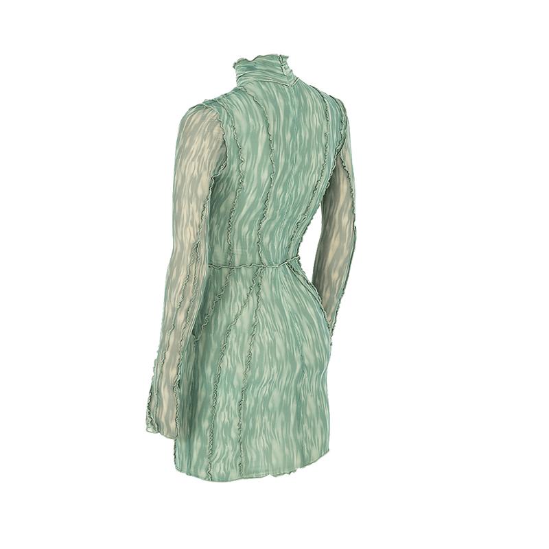 MINI ABITO CON LACCI IN RETE STAMPATA