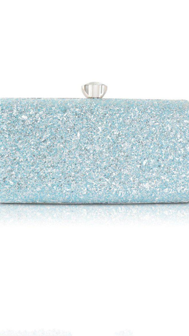 AIIZIE POWDER BLUE GLITTER BAG WITH CHAIN STRAP - product image