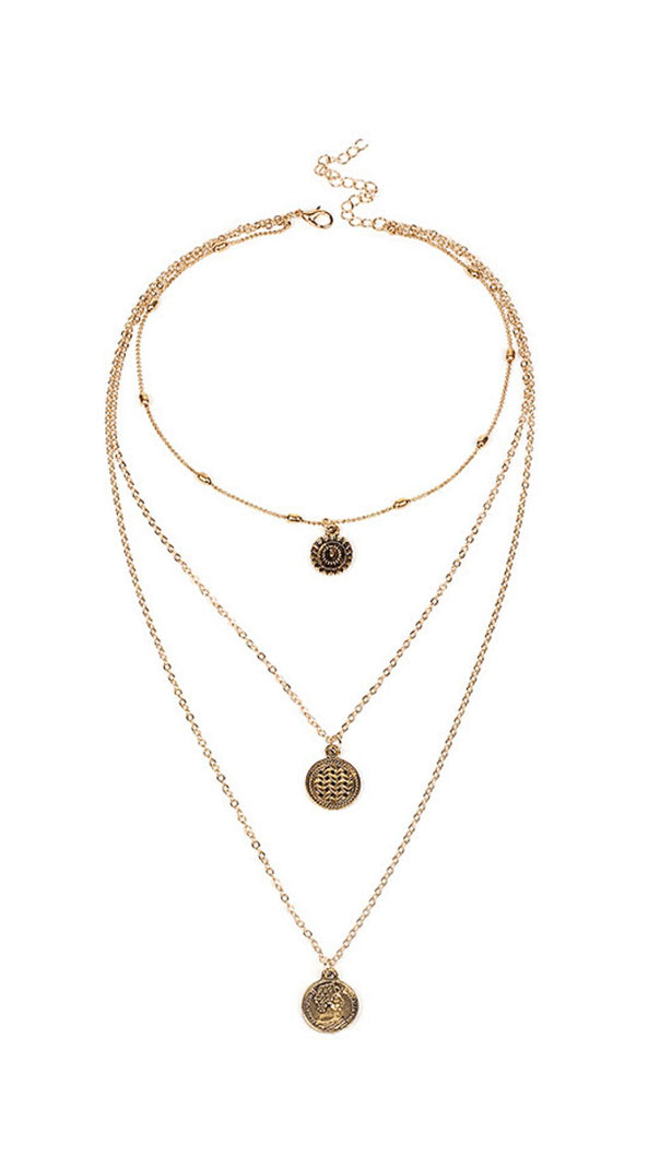 AIIZIE PORTRAIT MEDAL MULTI-LEVEL NECKLECE - product image