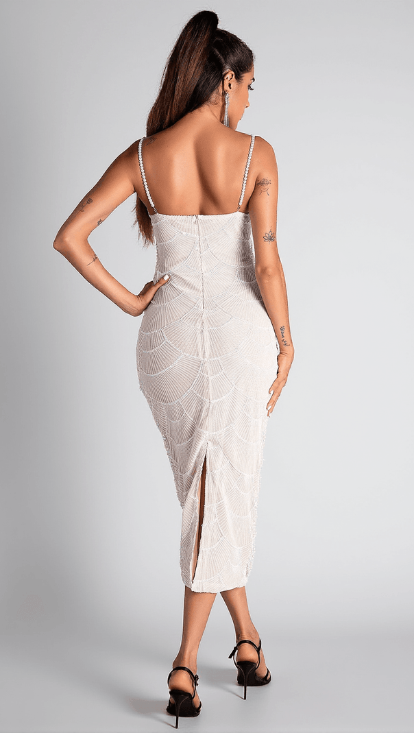 AIIZIE CALLOTI PEARL CUTOUT STRAP DRESS - product image