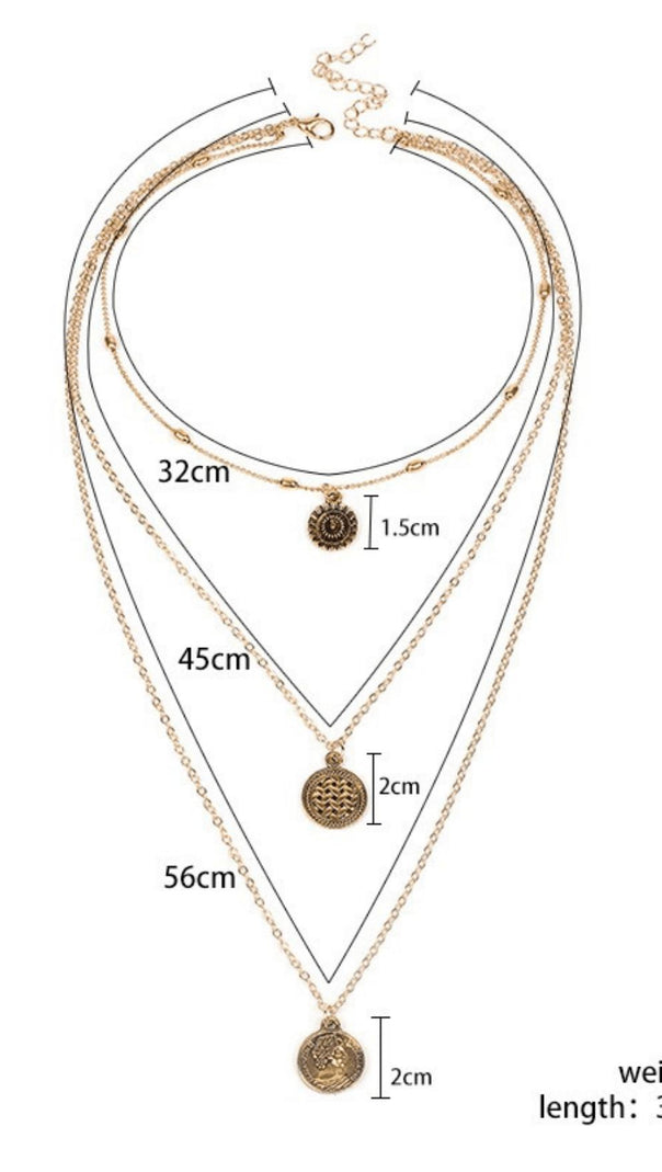 AIIZIE PORTRAIT MEDAL MULTI-LEVEL NECKLECE - product image