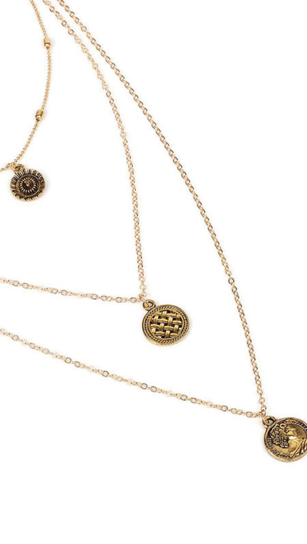 AIIZIE PORTRAIT MEDAL MULTI-LEVEL NECKLECE - product image