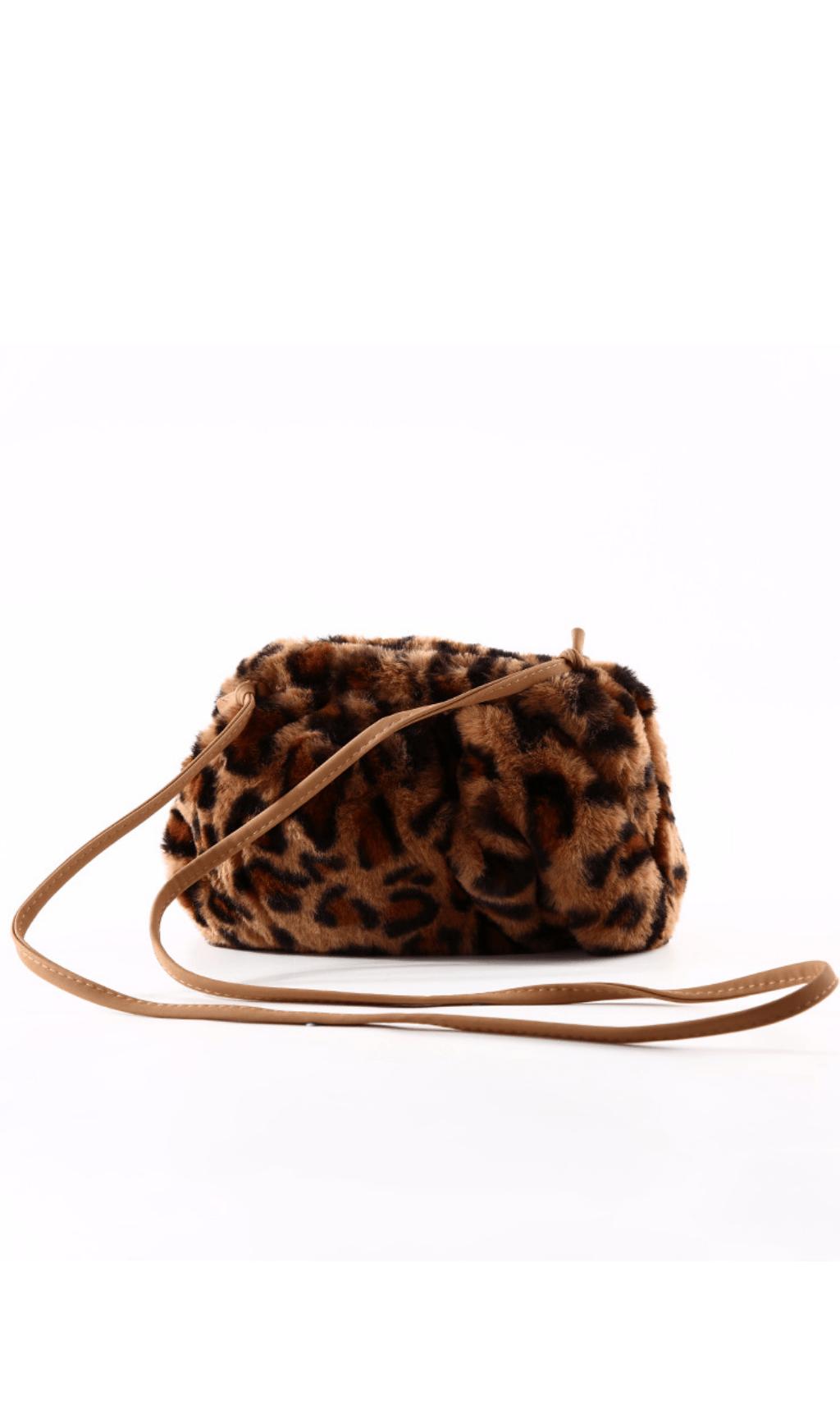 PANINO DI PELUCHE CON STAMPA LEOPARDATA