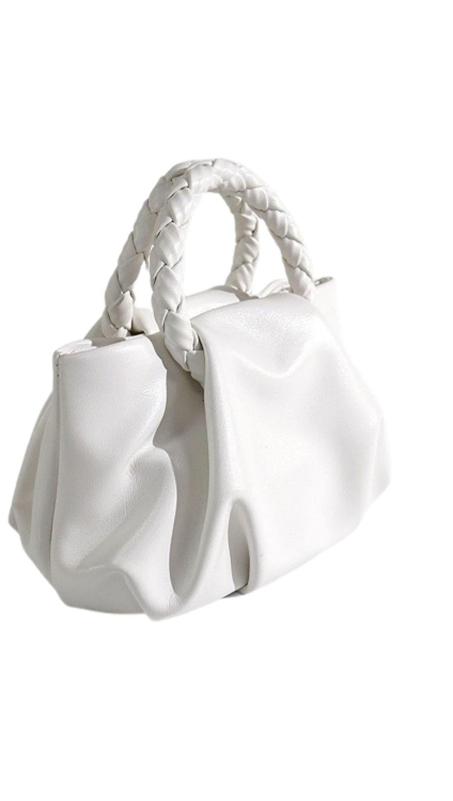 BORSA A MANO INTRECCIATA PLISSETTATA