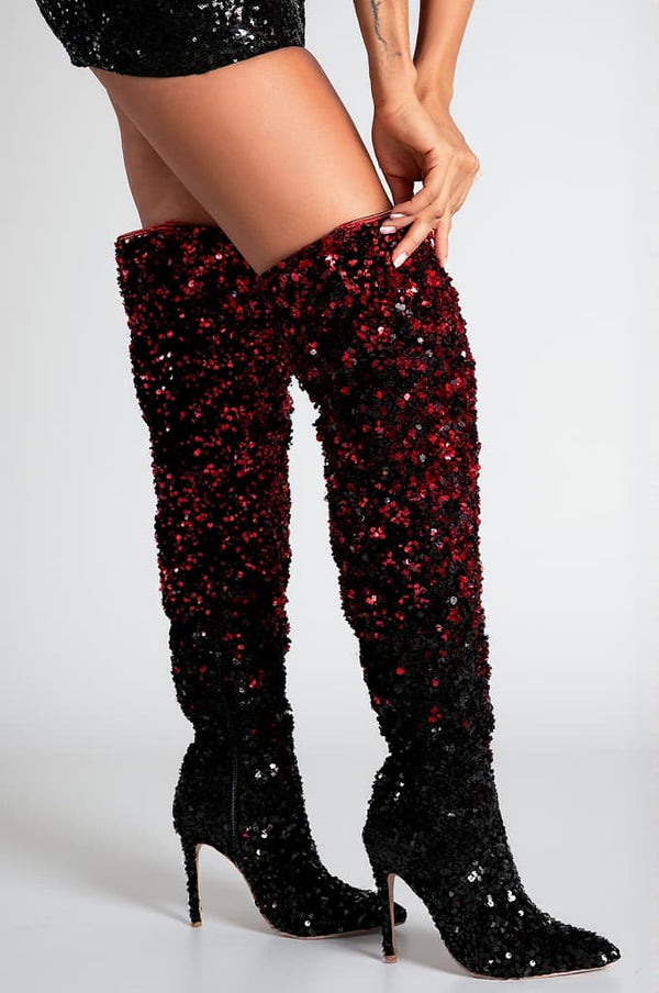 Marinotis Gradient Sequin Glitter Boots