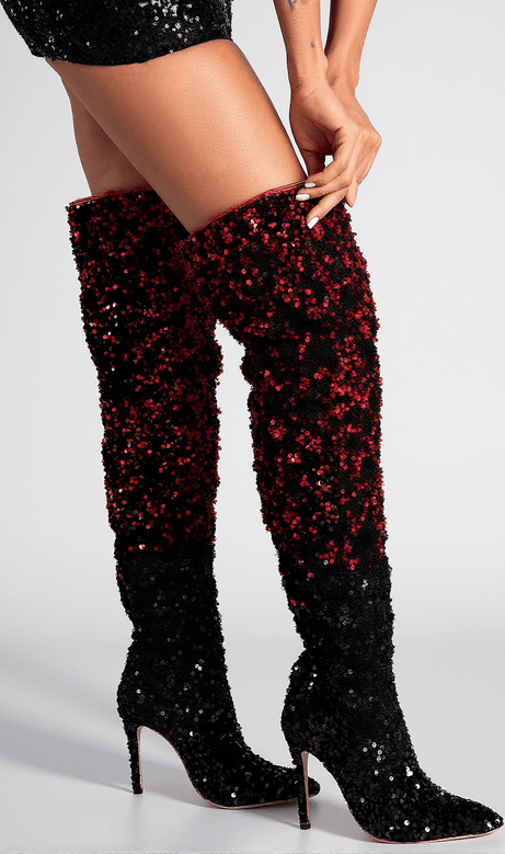 Stivali con paillettes sfumate e glitter Marinotis
