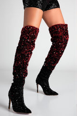 Marinotis Gradient Sequin Glitter Boots