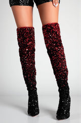 Marinotis Gradient Sequin Glitter Boots