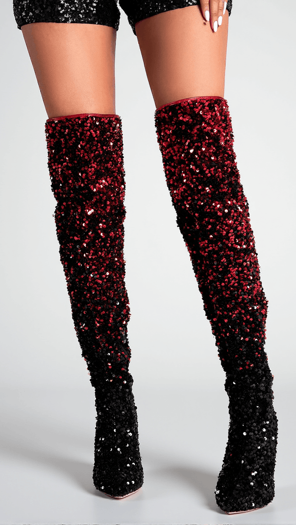 AIIZIE MARINOTIS GRADIENT SEQUIN GLITTER BOOTS - product image