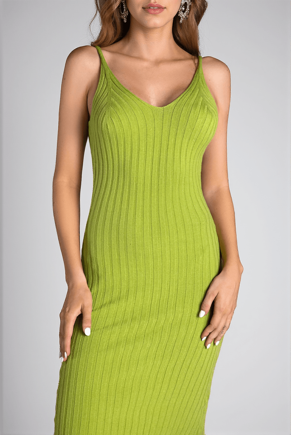 ARGYREAS STRAP RIBBED MIDI DRESS