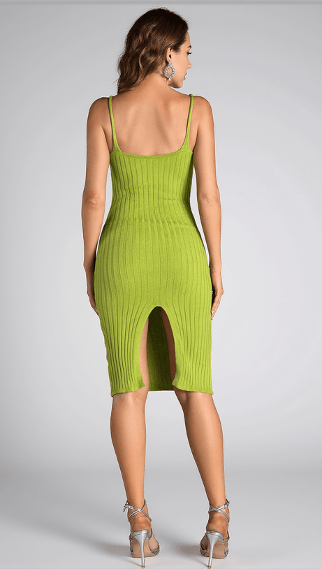 ARGYREAS STRAP RIBBED MIDI DRESS