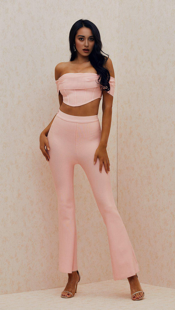 AIIZIE PINK TEMPERAMENT BANDAGE SUIT - product image