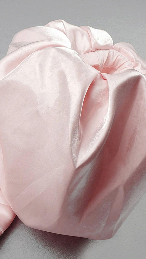AIIZIE SATIN STRAPLESS MIDI DRESS IN PINK - product image