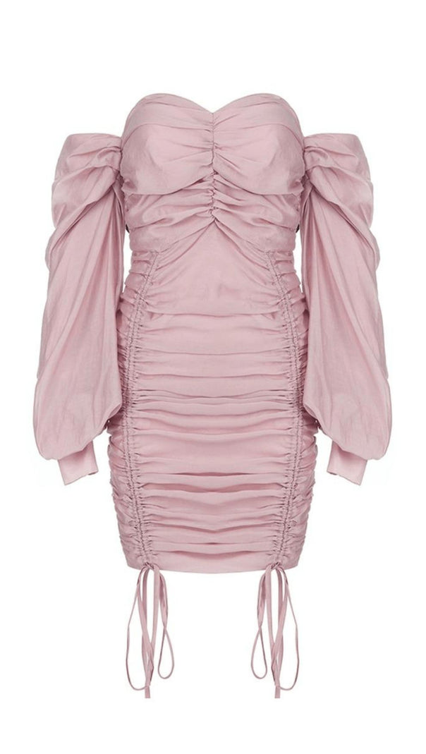 AIIZIE PINK ONE-SHOULDER GATHER DRES - product image