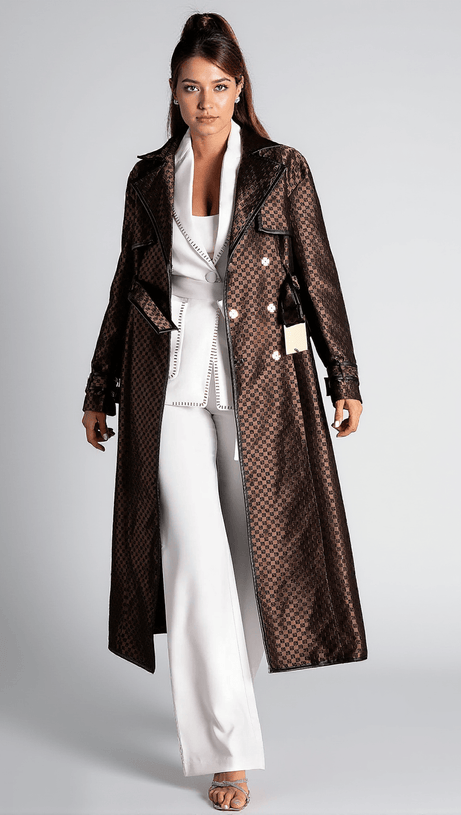 LEVENTILI LAPEL BELTED LONG OVERCOAT