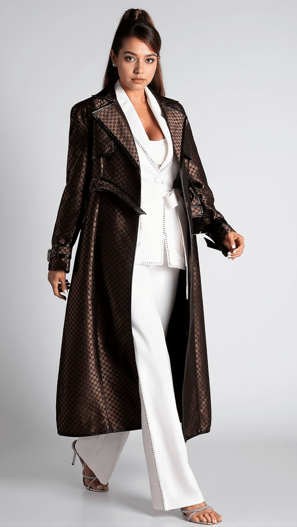AIIZIE LEVENTILI LAPEL BELTED LONG OVERCOAT - product image