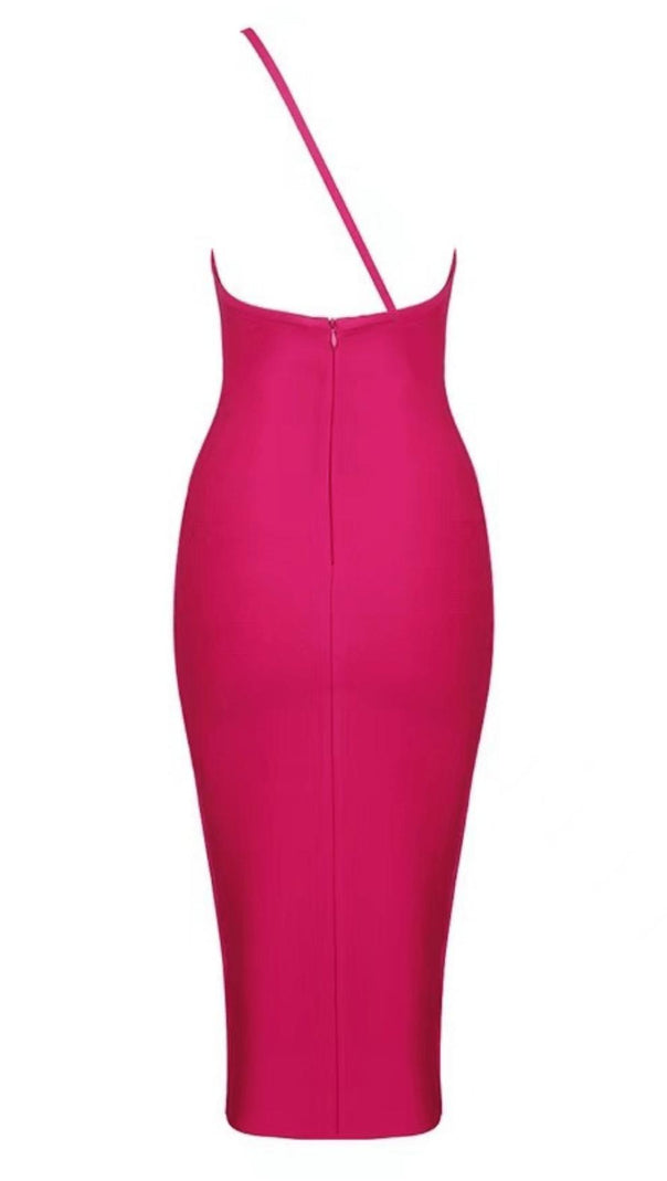 AIIZIE PINK ONE SHOULDER BANDAGE DRESS - product image