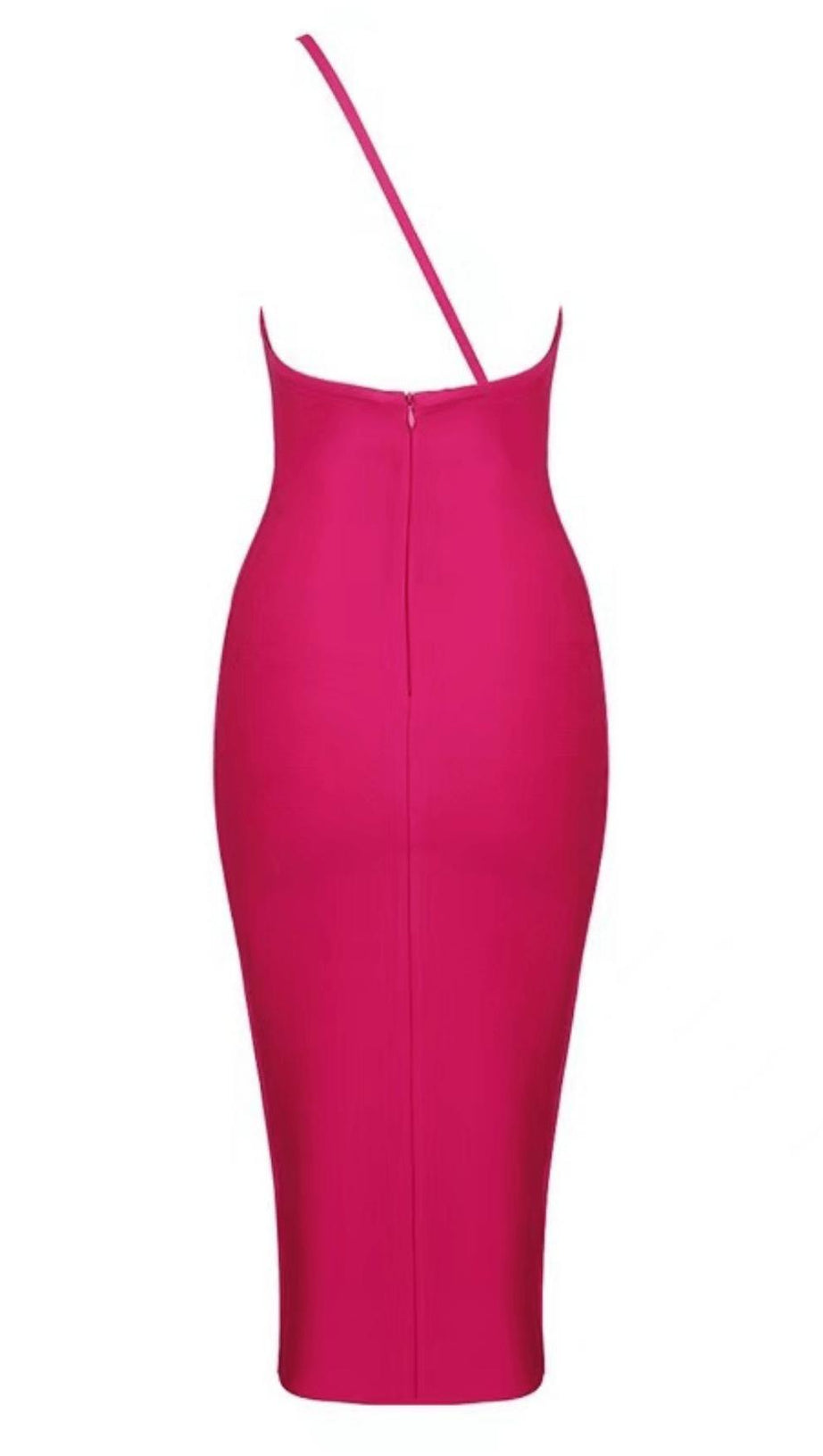 ABITO MONOSPALLA ROSA CON FASCE