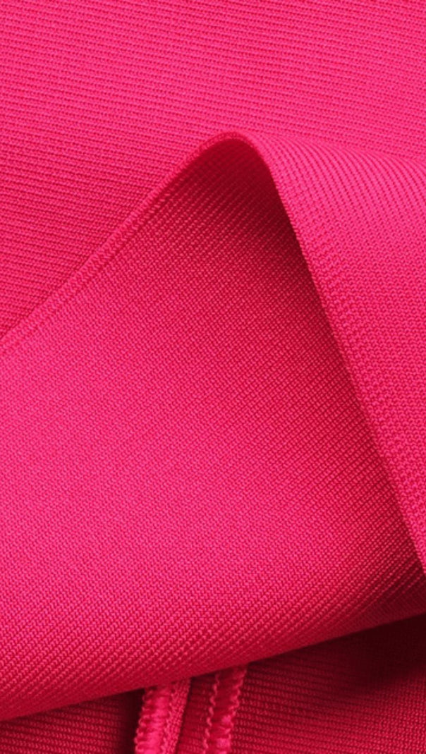 Pink One Shoulder Bandage Dress