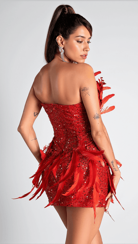 Papatsi Feder-Minikleid