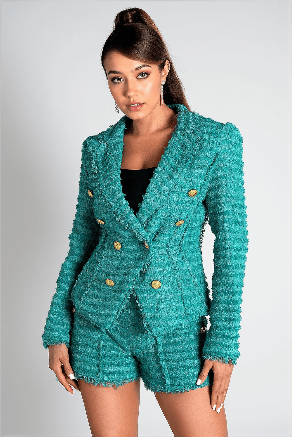 POLINA DOUBLE BUTTON TWEED 2 PIECE SET