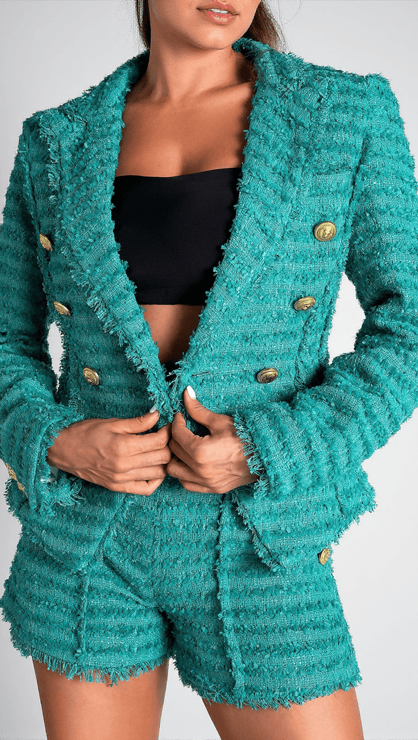 AIIZIE POLINA DOUBLE BUTTON TWEED 2 PIECE SET - product image