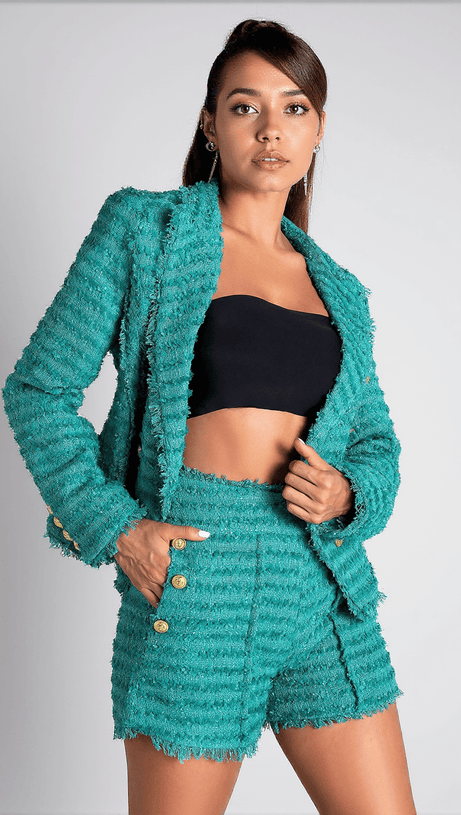 POLINA DOUBLE BUTTON TWEED 2 PIECE SET