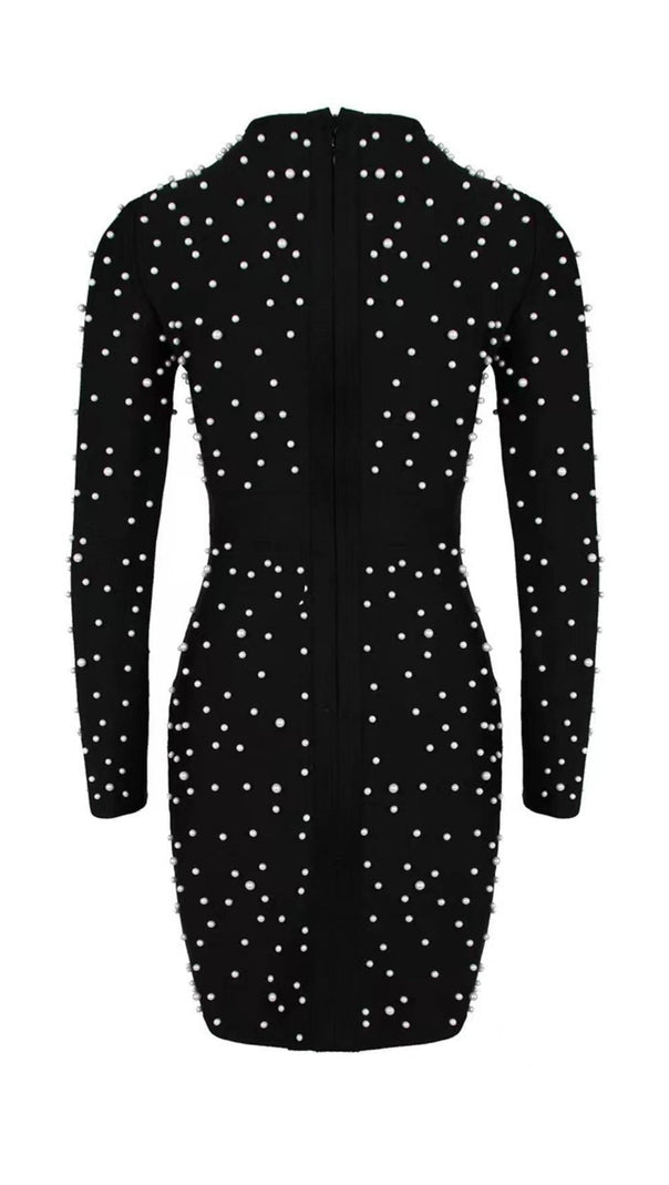 AIIZIE PEARL LONG SLEEVE MINI BANDAGE DRESS - product image