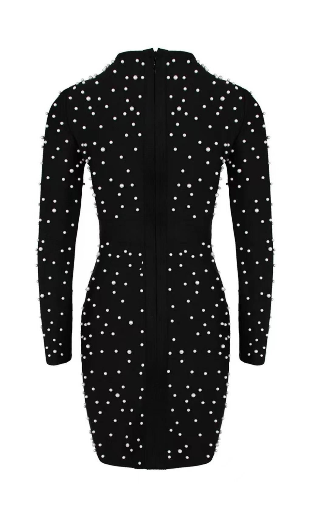 Pearl Long Sleeve Mini Bandage Dress