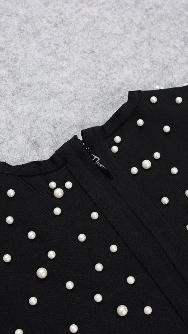 AIIZIE PEARL LONG SLEEVE MINI BANDAGE DRESS - product image
