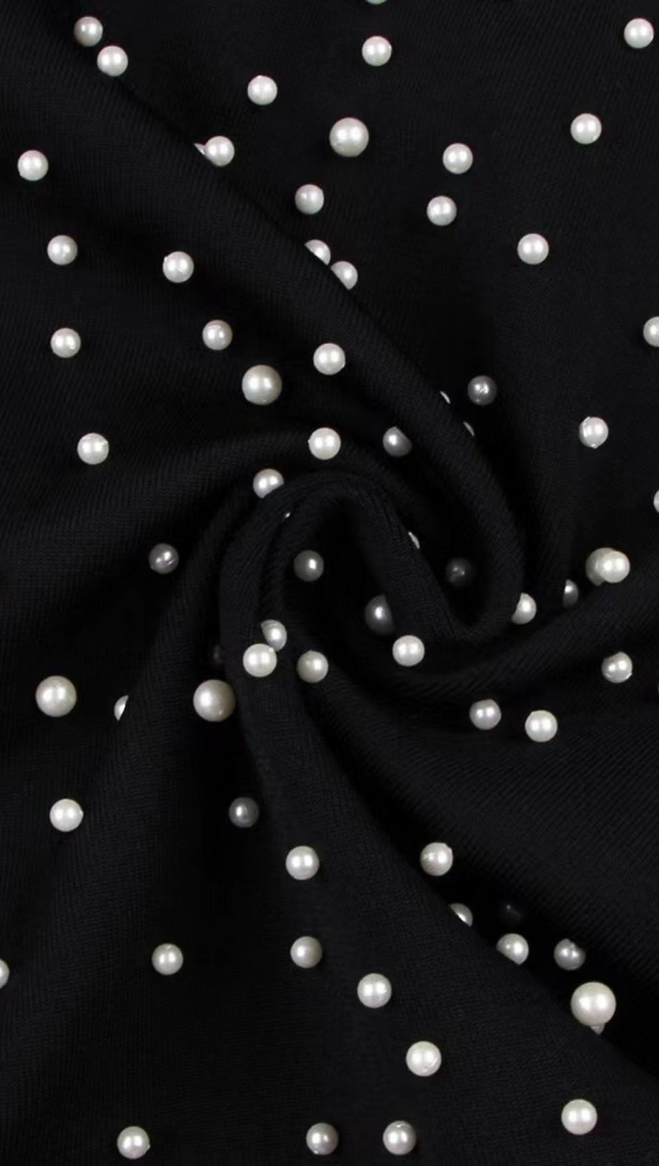 MINI ABITO BENDAGGIO A MANICHE LUNGHE CON PERLE