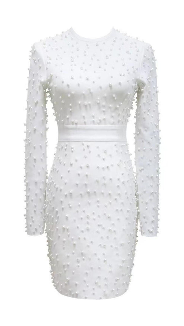 Pearl Long Sleeve Mini Bandage Dress