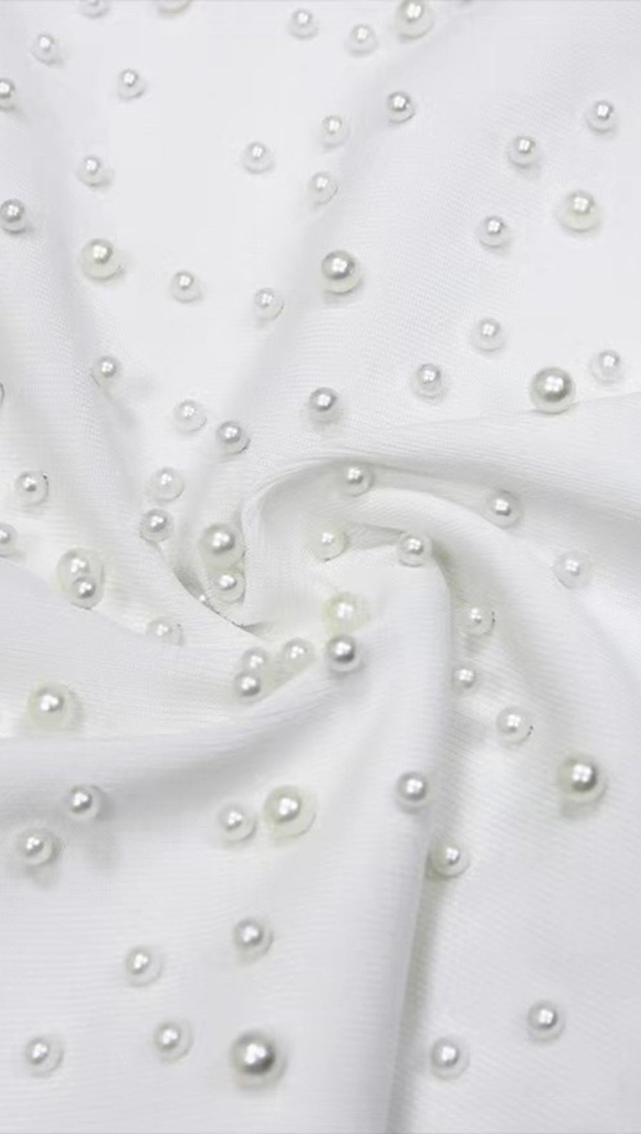 MINI ABITO BENDAGGIO A MANICHE LUNGHE CON PERLE