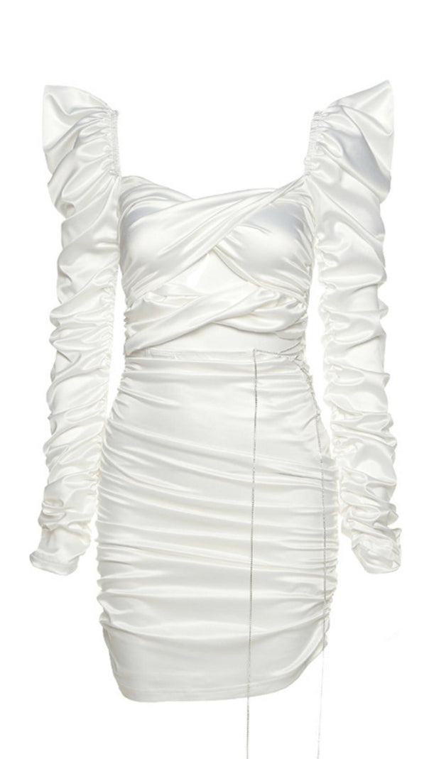 AIIZIE WHITE CUT OUT STAIN DRESS - product image