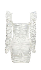 WHITE CUT OUT STAIN DRESS