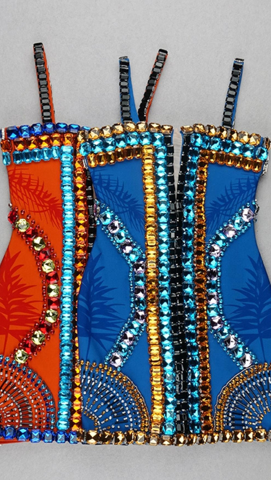 EMBELLISHMENT BANDAGE DRESS IN ORANGE