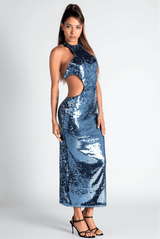 Neiva Glitter Cutout Maxi Dress