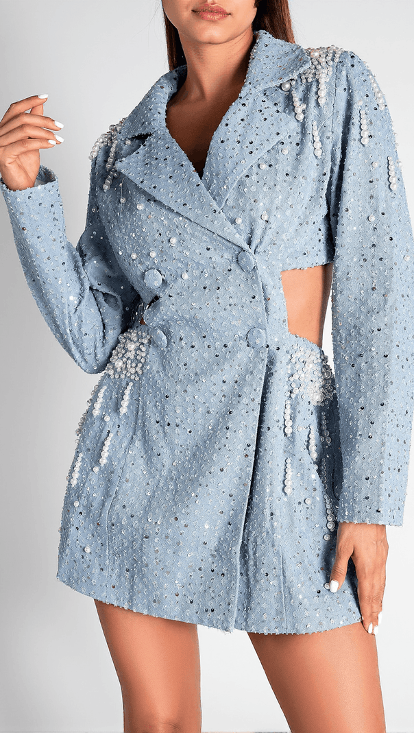 AIIZIE PIPTISA PEARL CUTOUT TUXEDO DRESS - product image