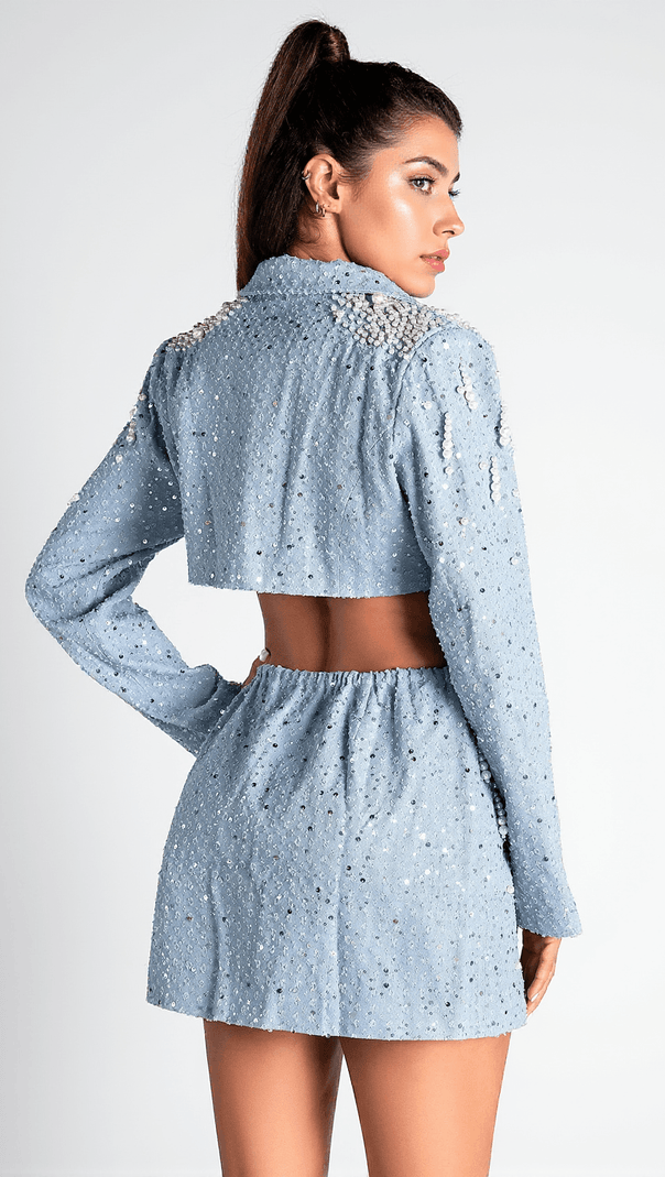 AIIZIE PIPTISA PEARL CUTOUT TUXEDO DRESS - product image