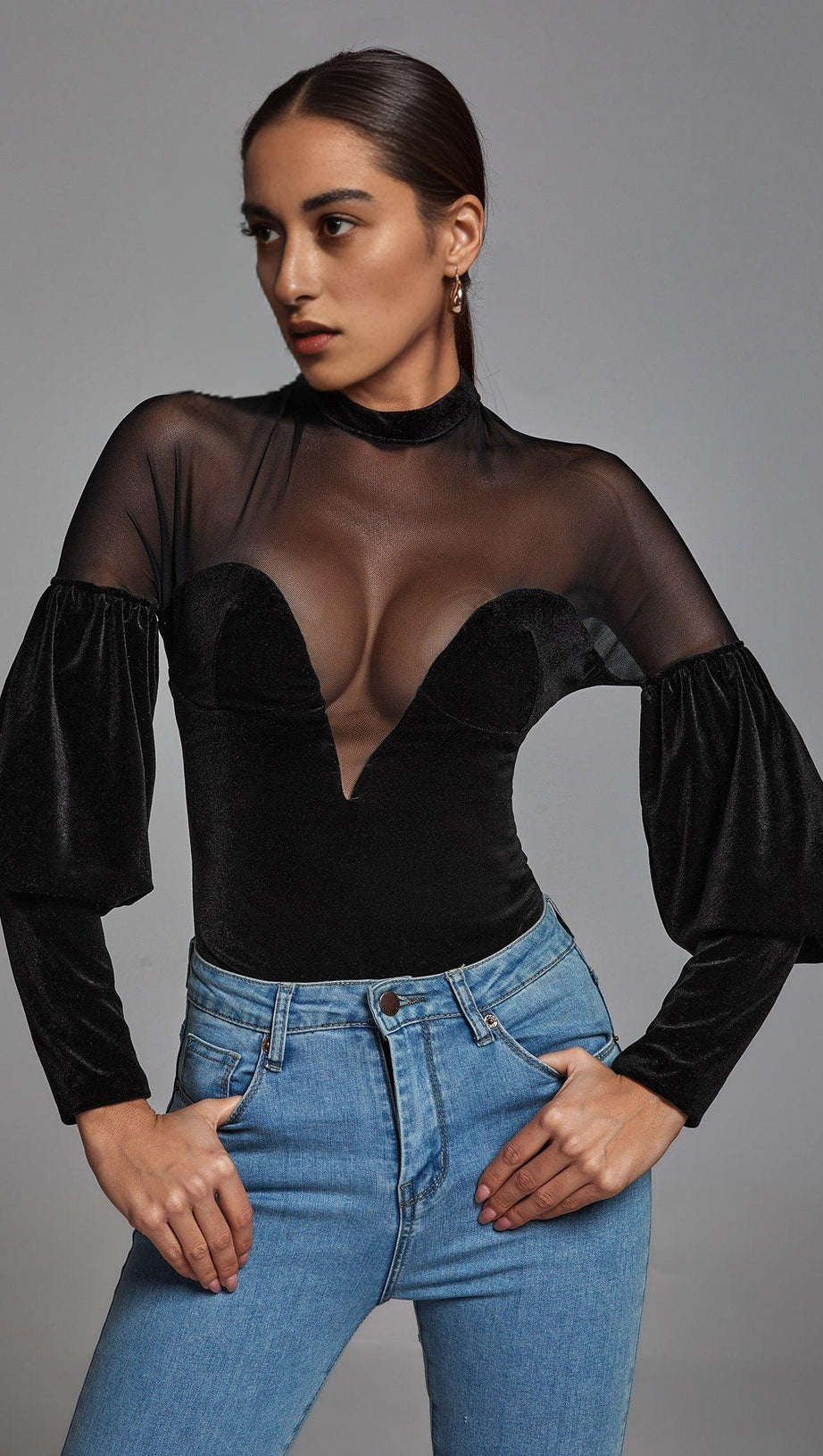 OLIVE BLACK BODYSUIT