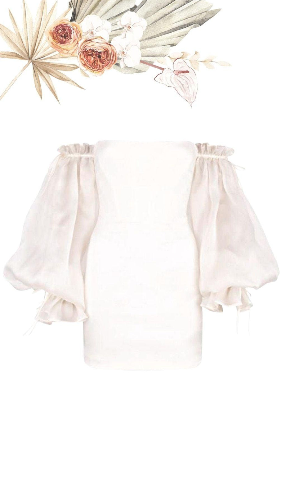 Elfenbeinfarbenes trägerloses Schlauchkleid